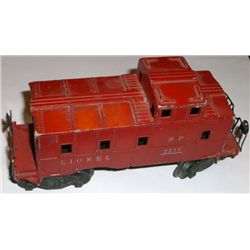 VINTAGE METAL TRAIN LIONEL #2257 CABOOSE *RARE OLD O GAUGE CABOOSE*!!