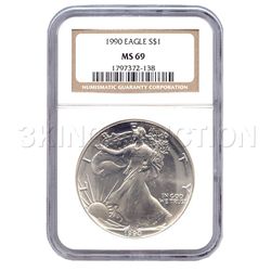 Certified Uncirculated Silver Eagle 1990 MS69