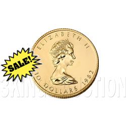 Canada Maple Leaf Quarter Ounce Gold Coin (Date Our Cho