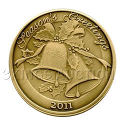 Christmas 2011 Bronze Round X-10 Seasons Greetings (wit