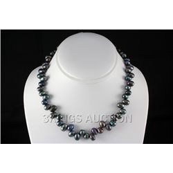 262.22CTW 16" BLACK FRESHWATER PEARL NECKLACE METAL LOC