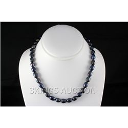 219.64CTW 16" BLACK FRESHWATER PEARL NECKLACE METAL LOC