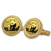 Image 1 : 2012 1/10 oz Gold Panda Cuff Links (Polished Rope) 14KT