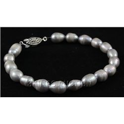 81.3CTW 7" GRAY FRESHWATER PEARL BRACELET METAL LOCK PH