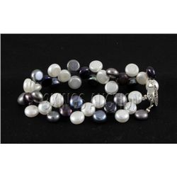 84.07CTW 7" WHITE-BLACK SIOPAO BRACELET METAL LOCK PHIL