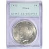 Image 1 : 1922 PEACE DOLLAR PCGS MS-64 OLD RATTLER HOLDER