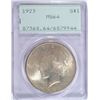 Image 1 : 1923 PEACE DOLLAR PCGS MS-64 OLD RATTLER HOLDER