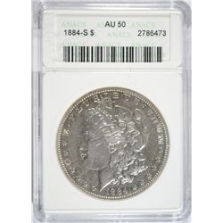 1884-S MORGAN DOLLAR ANACS AU-50