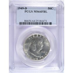 1949-D FRANKLIN HALF DOLLAR PCGS MS-64 FULL BELL LINES