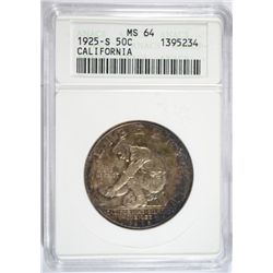 1925-S CALIFORNIA COMMEMORATIVE HALF DOLLAR ANACS MS-64