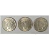 Image 1 : ( 3 ) NICE CIRCULATED PEACE SILVER DOLLARS