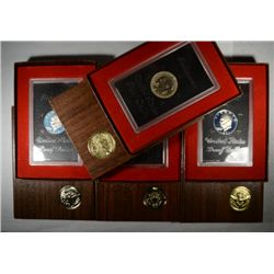 1971 THRU 1974 PROOF EISENHOWER DOLLARS ( ORIGINAL BROWN MINT BOXES