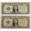 Image 1 : 2  1928 A B  $1 silver certificates funny backs  fine