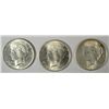 Image 1 : ( 3 ) NICE CIRCULATED PEACE SILVER DOLLARS