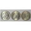 Image 2 : ( 3 ) NICE CIRCULATED PEACE SILVER DOLLARS