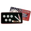 Image 1 : 2002 STATE QUARTERS AND TRAPPER KNIFE COLLECTORS SET IN TIN