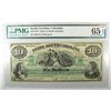 Image 1 : 1872 $10 Revenue bond scrip STATE of SC COLUMBIA  PMG65 est $-$150-$175