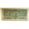 Image 2 : 1864  $50 Confederate note holed  XF est $-$90-$95