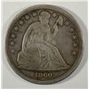 Image 1 : 1860O Seated Liberty $  all original tone  F/VF closer to VF  est  $300-$325