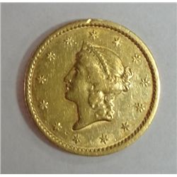 1849 T1 $1 Gold  AU  est  $225-$235