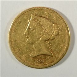 1861 CIVIL WAR $5 Gold     VF   est  $450-$475