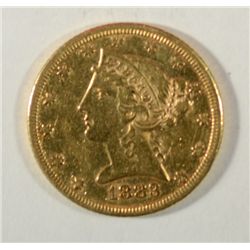 1883  $5 Gold     XF   est  $470-$485