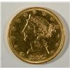 Image 1 : 1897  $5 Gold     XF   est  $470-$485