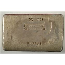 Engelhard 25 troy oz. 999+ silver bar RARE   est  $1000-$1050