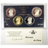 Image 1 : 1987 PROOF FRANCE LAFAYETTE 4 PIECE SET ORIGINAL BOX AND COA