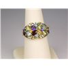 Image 2 : Colorful 10K Yellow Gold Ladies Ring