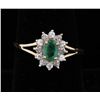 Image 1 : Elegant 14K Yellow Gold Emerald & Diamond Ring