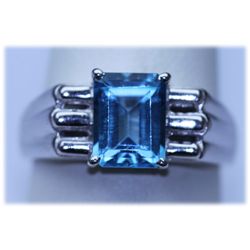 26.50 CTW BLUE TOPAZ RING .925 STERLING SILVER