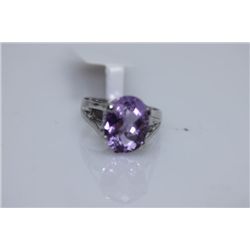 20.25 CTW AMETHYST RING .925 STERLING SILVER