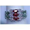 Image 1 : 18.60 CTW ORANGE SAPPHIRE AND DIAMOND RING .925 STERLIN