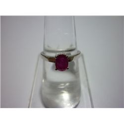 9.50 CTW RUBY RING .925 STERLING SILVER