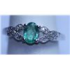 Image 1 : 10.95 CTW EMERALD AND DIAMOND RING .925 STERLING SILVER