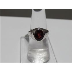 29.75 CTW GARNET RING .925 STERLING SILVER