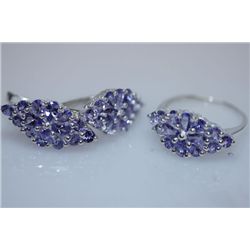 44.96 CTW TANZANITE SET .925 STERLING SILVER