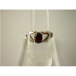 14.00 CTW GARNET RING .925 STERLING SILVER