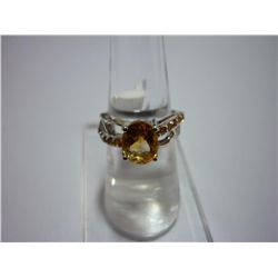 20.75 CTW CITRINE RING .925 STERLING SILVER