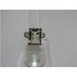 30.00 CTW GREEN AMETHYST RING .925 STERLING SILVER