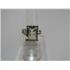 Image 1 : 30.00 CTW GREEN AMETHYST RING .925 STERLING SILVER