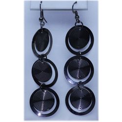 25.80 CTW BLACK STEEL EARRING