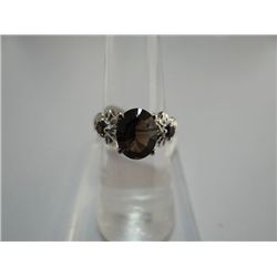 21.25 CTW SMOKEY TOPAZ RING .925 STERLING SILVER