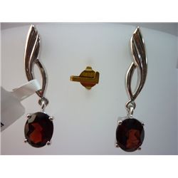 27.75 CTW GARNET EARRING .925 STERLING SILVER