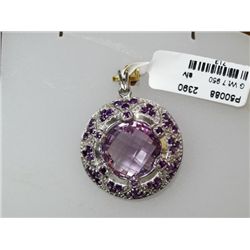 39.75 CTW AMETHYST PENDANT .925 STERLING SILVER