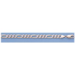 GENUINE 16\" 14K ITALIAN GOLD RHOD FIGARO CHAIN 24.4 gr
