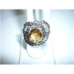 47.25 CTW CITRINE RING .925 STERLING SILVER