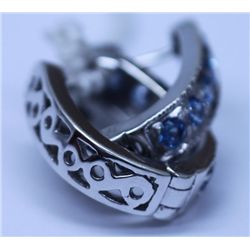 34.90 CTW BLUE TOPAZ EARRING .925 STERLING SILVERT