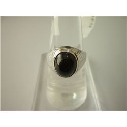 29.50 CTW BLACK STAR RING .925 STERLING SILVER